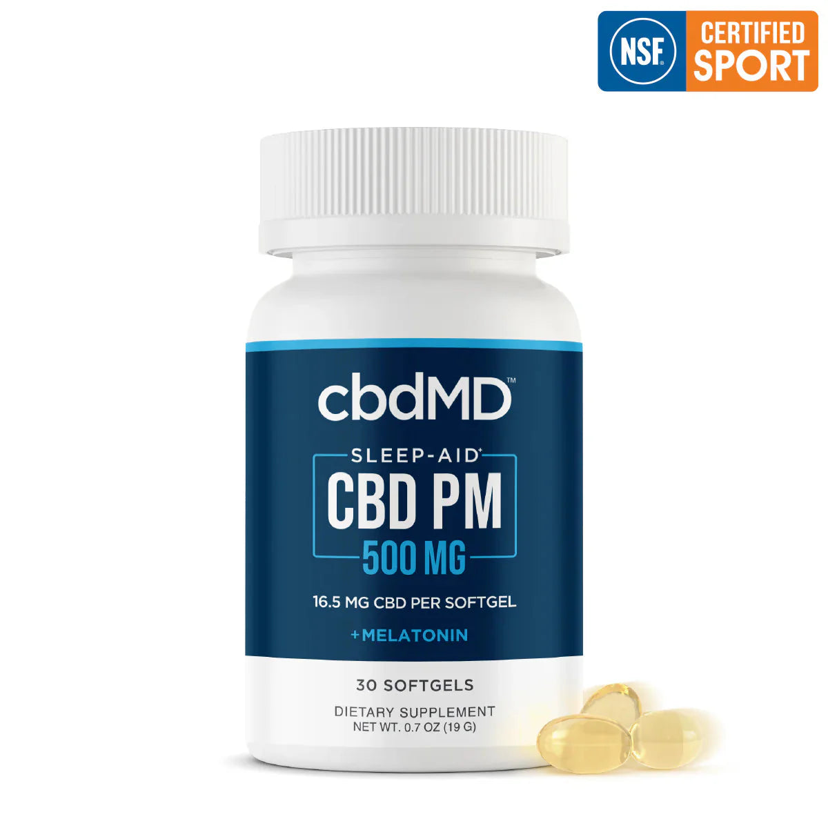 Broad Spectrum CBD NSF PM Sleep Softgel Capsules - 500MG, 30ct