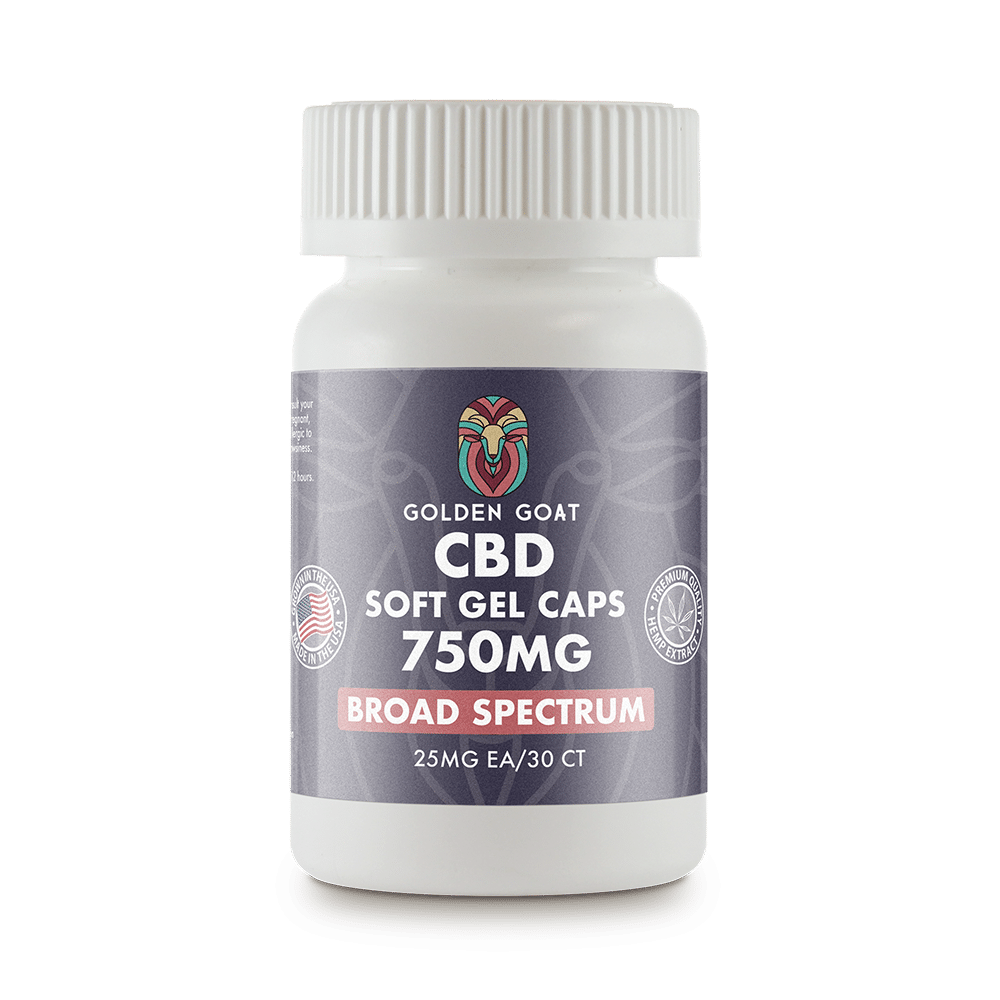 CBD Gel Capsules – Broad Spectrum – 750MG – 30ct