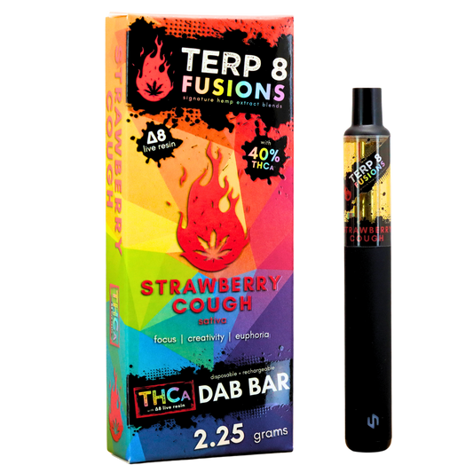 Strawberry Cough 2.25g THCA + D8 Live Resin Disposable Dab Bar | Terp 8