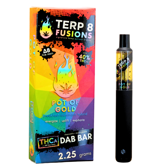 Pot of Gold 2.25g THCA + D8 Live Resin Disposable Dab Bar | Terp 8